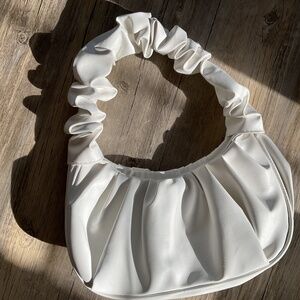 White scrunch purse